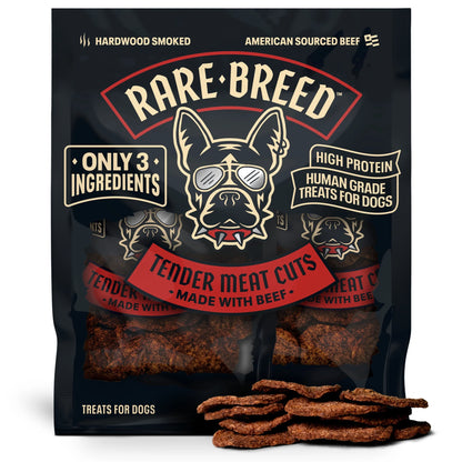 Dog Treats, Tender Meat Cuts Made with Beef, 3 Ingredients, Human Grade, 8 Count – 1 Ounce Multipack, for All Dog Sizes
