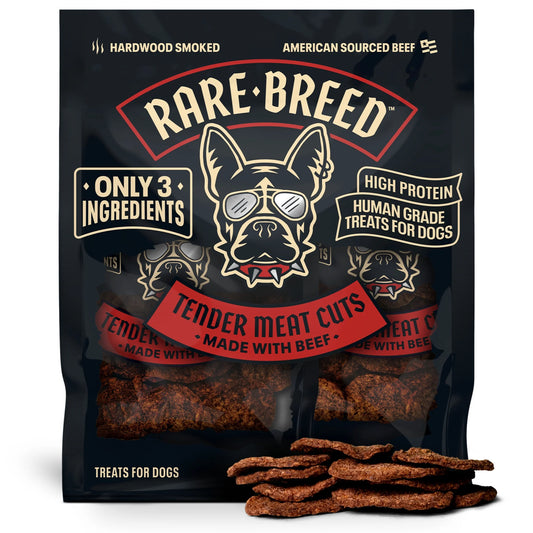 Dog Treats, Tender Meat Cuts Made with Beef, 3 Ingredients, Human Grade, 8 Count – 1 Ounce Multipack, for All Dog Sizes
