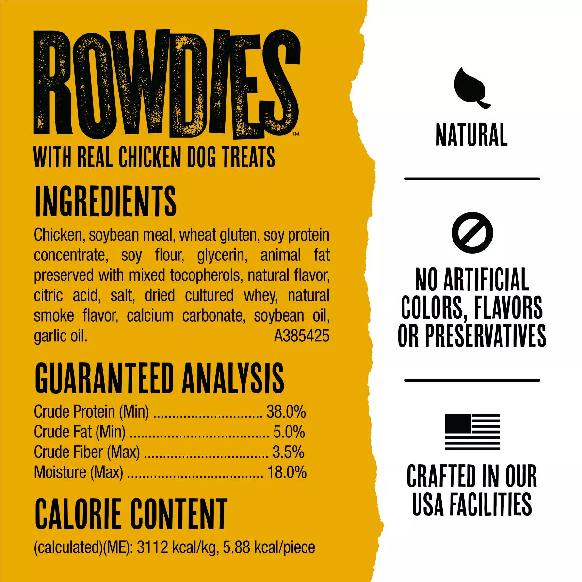 Rowdies Chicken Flavor Dog Treats - 6Oz
