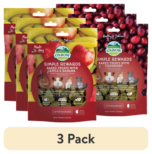 (3 Pack)  Simple Rewards Apple Banana Treats 3Oz.
