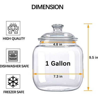128 Oz. Airtight Shatterproof Food Storage Canister Premium Plastic Jar Dishwasher Safe for Cookies Candy Pet Treats 1Pc