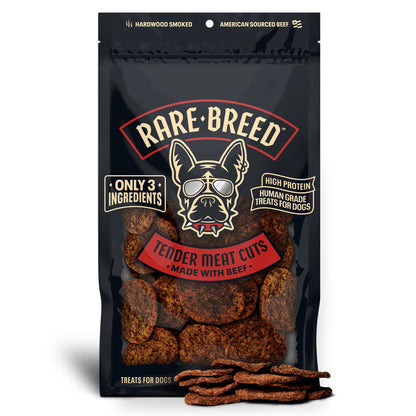 Dog Treats, Tender Meat Cuts Made W Beef, 3 Ingredients, Human Grade, 12 Ounce Pack, for All Size Dogs