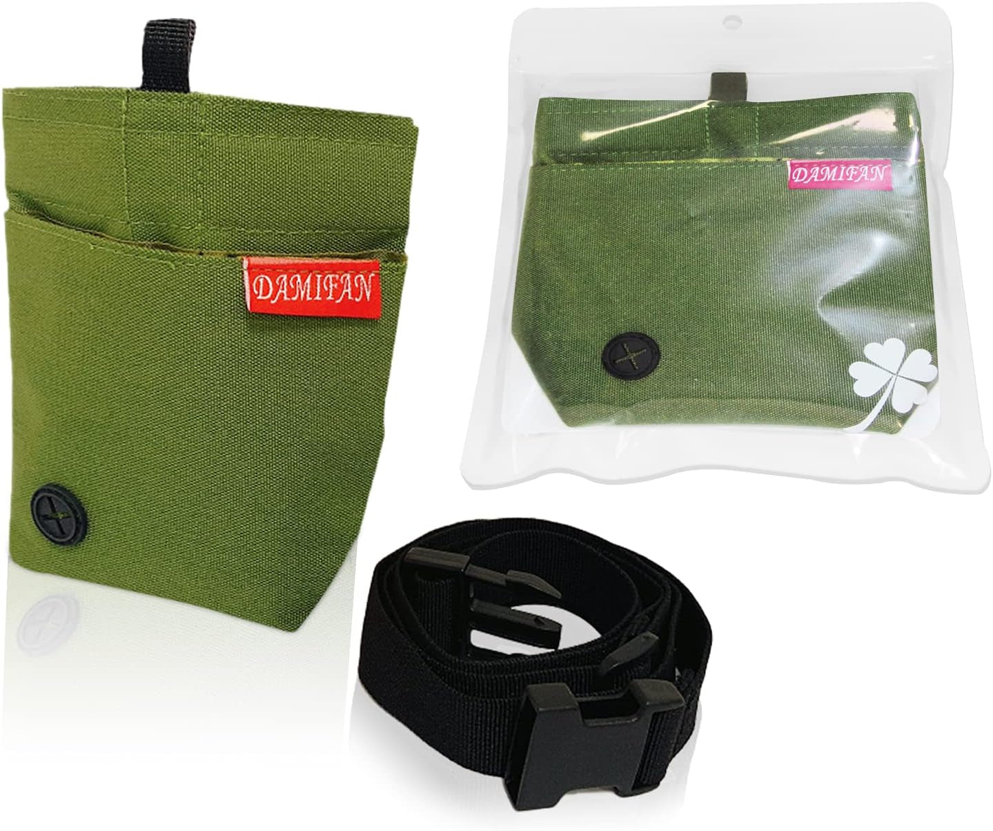 Pet Supplies Dog Treat Pouch with Adjustable Waist Belt，Large Capacity & Multi-Purpose Puppy Pouch Bag to Carry Dog Training Treats and Toys for Training,Walks and Outings (Green).