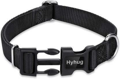 Small Dog Collar Quick-Release Black| Heavy-Duty Nylon Puppy Collar, Adjustable & Durable Pet Supplies for Boy & Girl Dogs (Small, Black)