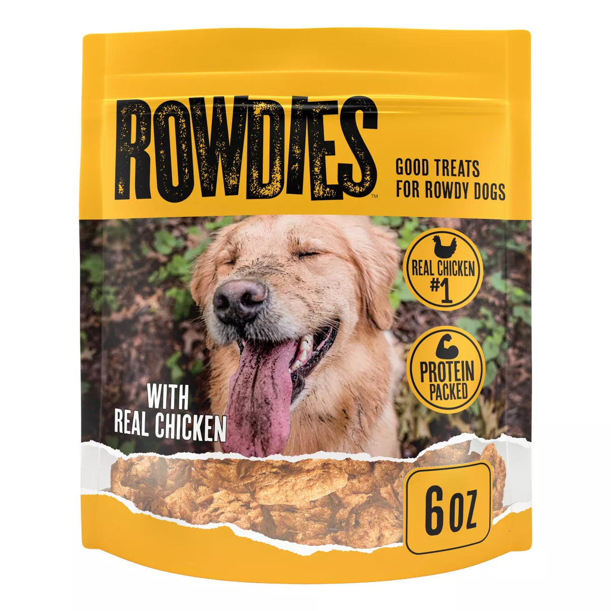 Rowdies Chicken Flavor Dog Treats - 6Oz