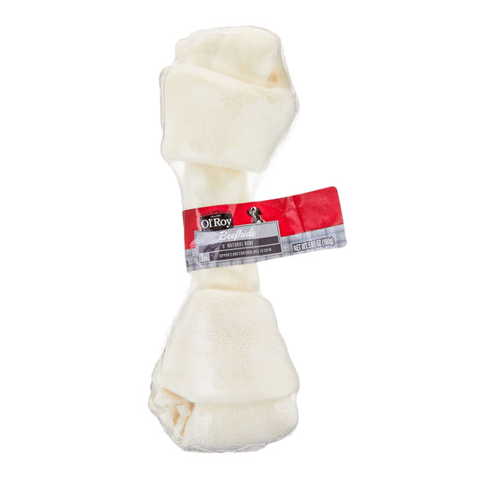 Ol' Roy 9" Rawhide Bone Chew for Dogs, Dry, 5.65 Oz, 1 Count/Bag, Pet Treats