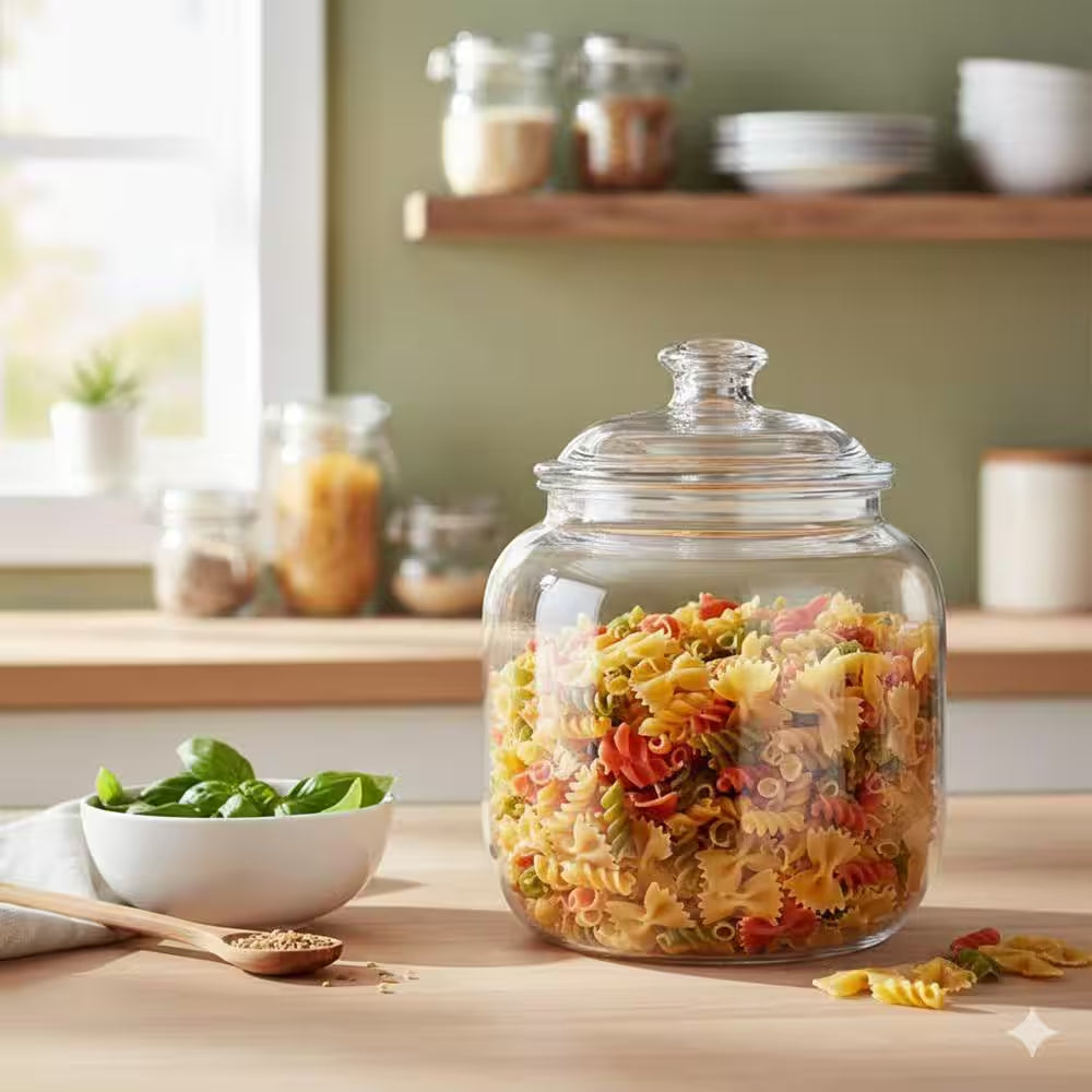 128 Oz. Airtight Shatterproof Food Storage Canister Premium Plastic Jar Dishwasher Safe for Cookies Candy Pet Treats 1Pc