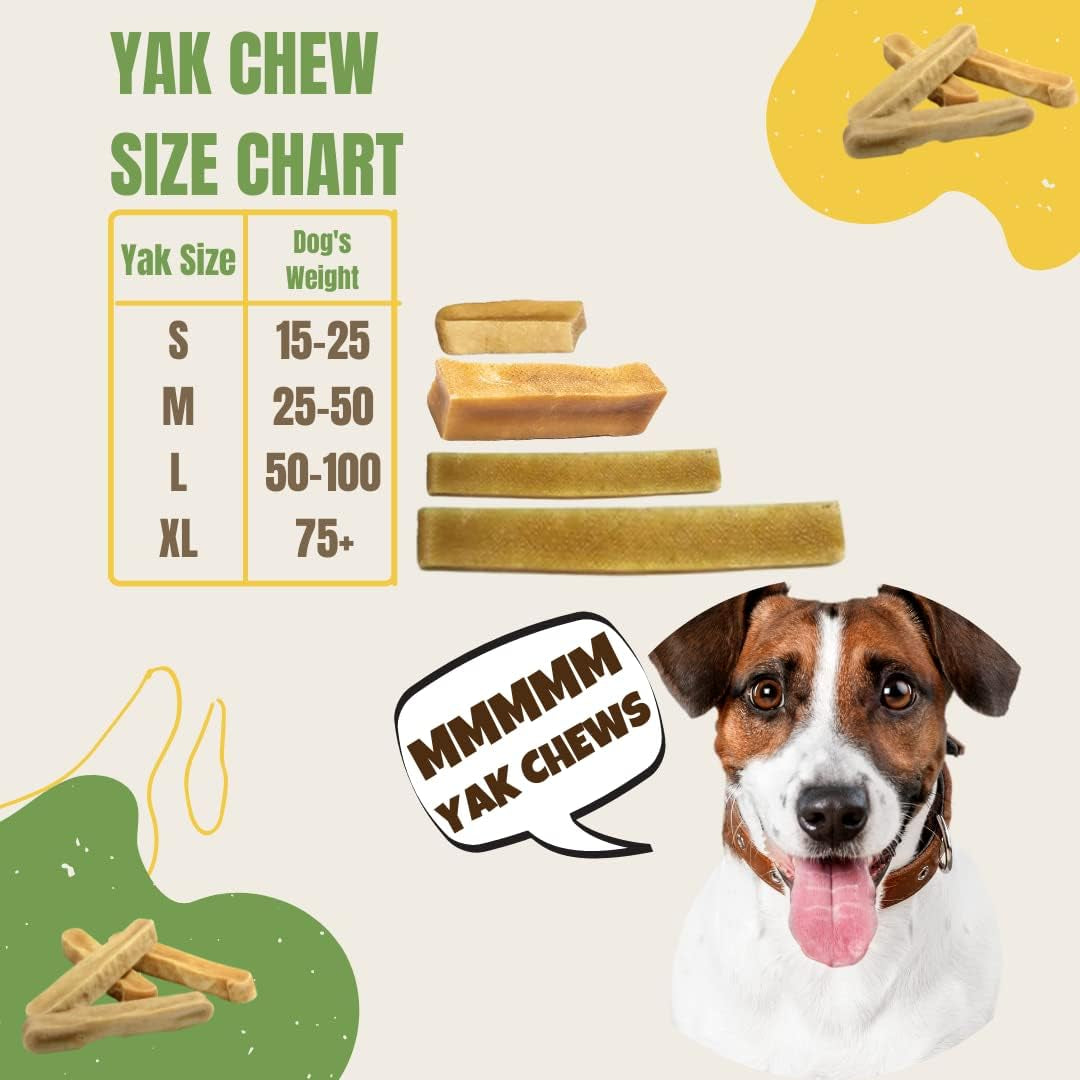 Ecokind Yak Cheese Himalayan Dog Chews, Yak Chews for Large Dogs, Long Lasting Bone for Aggressive Chewers, 3 Ingredients, Natural High Protein Treats, No Additives, Lactose Free, Large - 4 Chews