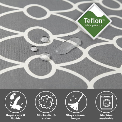 Dog Crate Cover with Teflon Fabric Protector, Poly-Cotton Privacy Kennel Cover Fits Most 36-Inch Crates, Gray Designer Print, Washable, Reduces Barking