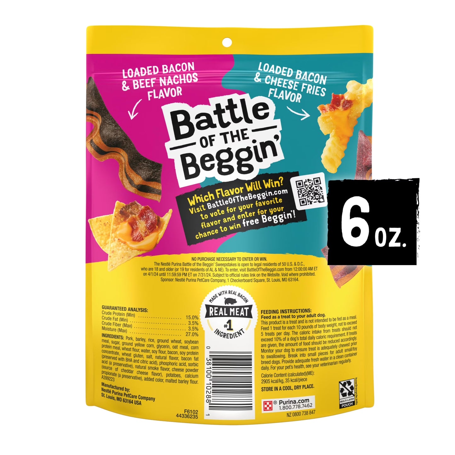 Purina Beggin’ Loaded Bacon and Cheese Fries Flavor Treats for Dogs